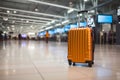 Travel preparations Luggage bag, trolley suitcase in international airport terminal Royalty Free Stock Photo