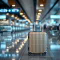 Travel preparations Luggage bag, trolley suitcase in international airport terminal Royalty Free Stock Photo