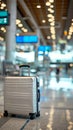 Travel preparations Luggage bag, trolley suitcase in international airport terminal Royalty Free Stock Photo