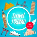 Travel Promo, Discount Coupon Layout with Text