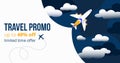 Travel promo up to forty percents off banner