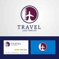 Travel Qatar Creative Circle flag Logo and Business card design