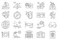 Travel Related Vector Line Icon Set. Royalty Free Stock Photo