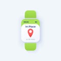 Travel reminder smartwatch interface vector template