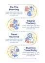 Travel risk management solutions infographic vertical sequence Royalty Free Stock Photo
