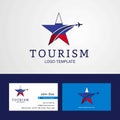 Travel Russia flag Creative Star Logo and Business card design