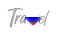 Travel Russia love heart flag. 3D Rendering