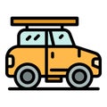 Travel safari car icon vector flat
