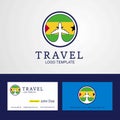 Travel Sao Tome and Principe Creative Circle flag Logo and Business card design