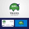 Travel Saudi Arabia Flag Logo and Visiting Card Design