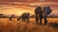 travel savannah elephant herd