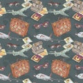 Travel seamless repeating pattern