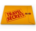 Travel Secrets Yellow Confidential Envelope Tips Advice Information Royalty Free Stock Photo