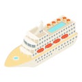 Travel ship icon, isometric style