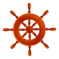 Travel ship wheel icon, cartoon style