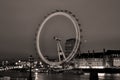 Iconic London Eye in night long exosure lights Royalty Free Stock Photo