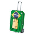 Travel Sim, roaming and traveling in Brazil, 3D rendering Royalty Free Stock Photo