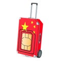 Travel Sim, roaming and traveling in China, 3D rendering Royalty Free Stock Photo