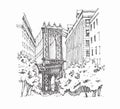 Travel sketch of Manhattan Bridge New York