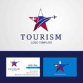 Travel Slovakia flag Creative Star Logo and Business card design