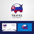 Travel Slovakia Flag Logo and Visiting Card Design