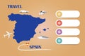 Travel Spain template vector on the orange background