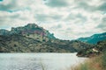 Views of Siurana Lake with a very high flow