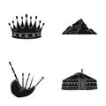 Travel, sport and or web icon in black style.decoration, musical instrument icons in set collection.