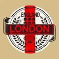 Travel stamp England, London theme