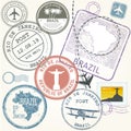 Travel stamps set - Brazil and Rio de Janeiro