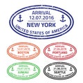 Travel stamps USA Royalty Free Stock Photo