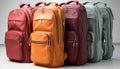 Travel with style suitcase, backpack, and briefcase in elegant leather generated by AI Royalty Free Stock Photo