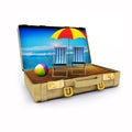 Travel Suitcase with Beach Chairs and Umbrella