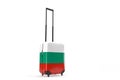 Travel suitcase with the flag of Bulgaria. Travel concept. Isolated. 3D Rendering