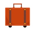 Travel Suitcase icon flat style. Classic with a handle. Luggage isolated on white background. Vector illustration