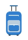 Travel Suitcase icon flat style. on wheels. Luggage isolated a white background. Vector illustration Royalty Free Stock Photo