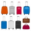 Travel suitcase icon set, realistic style Royalty Free Stock Photo