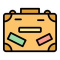 Travel suitcase icon vector flat Royalty Free Stock Photo