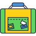 Travel suitcase luggage bag vector vacation icon