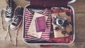 Travel suitcase preparing concept Royalty Free Stock Photo