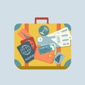 Travel suitcase with stickers Royalty Free Stock Photo