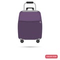 Travel suitcase on wheels color flat icon Royalty Free Stock Photo