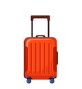 Travel suitcase with wheels in flat style isolated on white background. Icon for trip, tourism or summer vacation Royalty Free Stock Photo