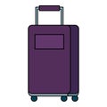 travel suitcase wheels isolated icon