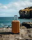 travel suitcases against an abstract background, embodying the essence of adventure and exploration.