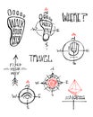 Travel symbols vector illustrations