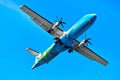 Travel Thailand. Aircraft ( Propeller Plane ) Flying In Sky. Tourism, Vacations. Royalty Free Stock Photo