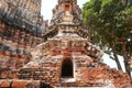 Travel Thailand - Pagoda in Wat Chaiwatthanaram on blue sky and cloud background. Royalty Free Stock Photo