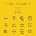 Travel thin line icon set