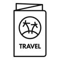 Travel ticket label icon outline vector. Family insurance